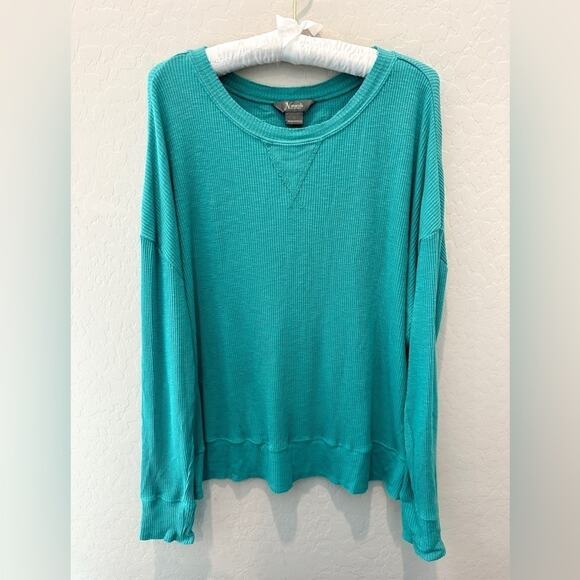 NATURAL REFLECTIONS | Turquoise Blue Relaxed Fit Outdoor Long Sleeve Top | Large - Picture 1 of 7
